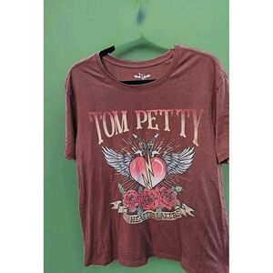 Tom petty and the heartbreakers band tee brown faded retro tom petty graphic tee